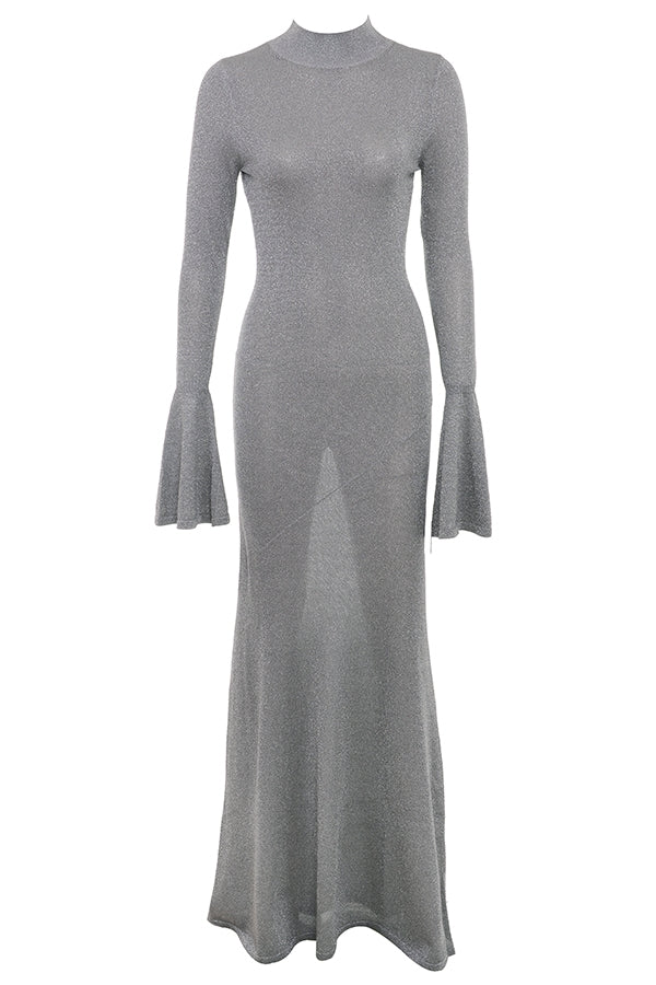Sancha-Steel Metallic Maxi Dress