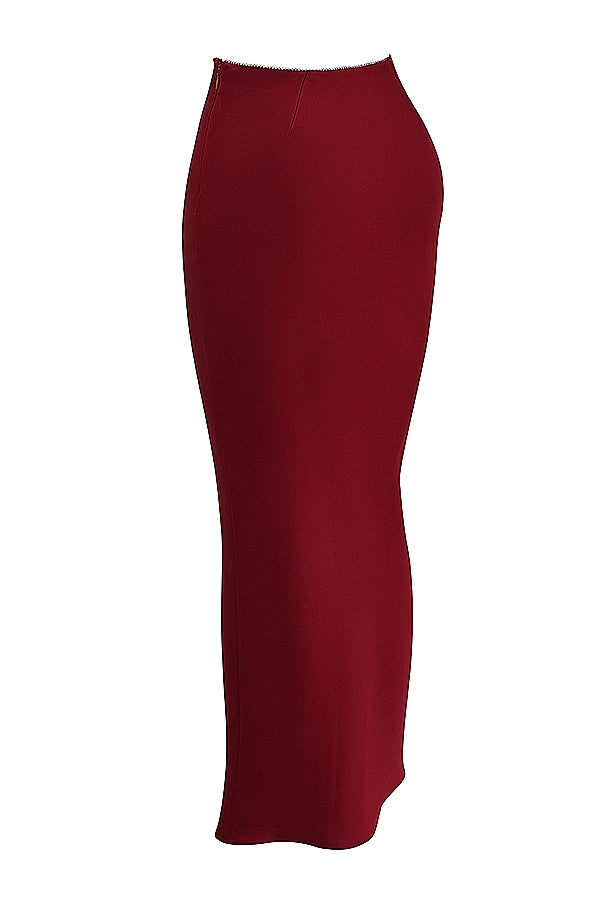 Sydel-Ruby Satin Bias Cut Maxi Skirt
