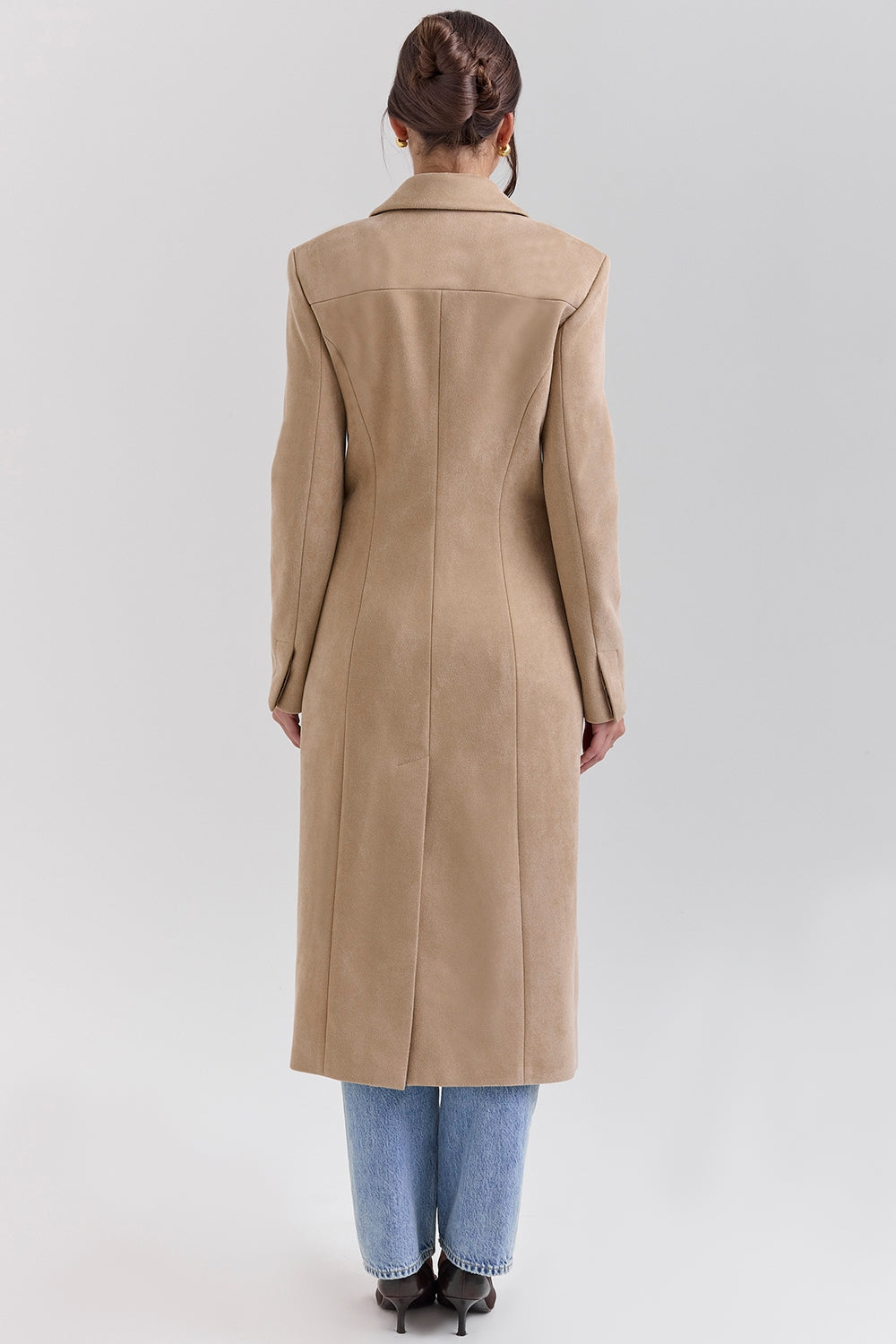 Remi-Camel Single Breasted Long Coat