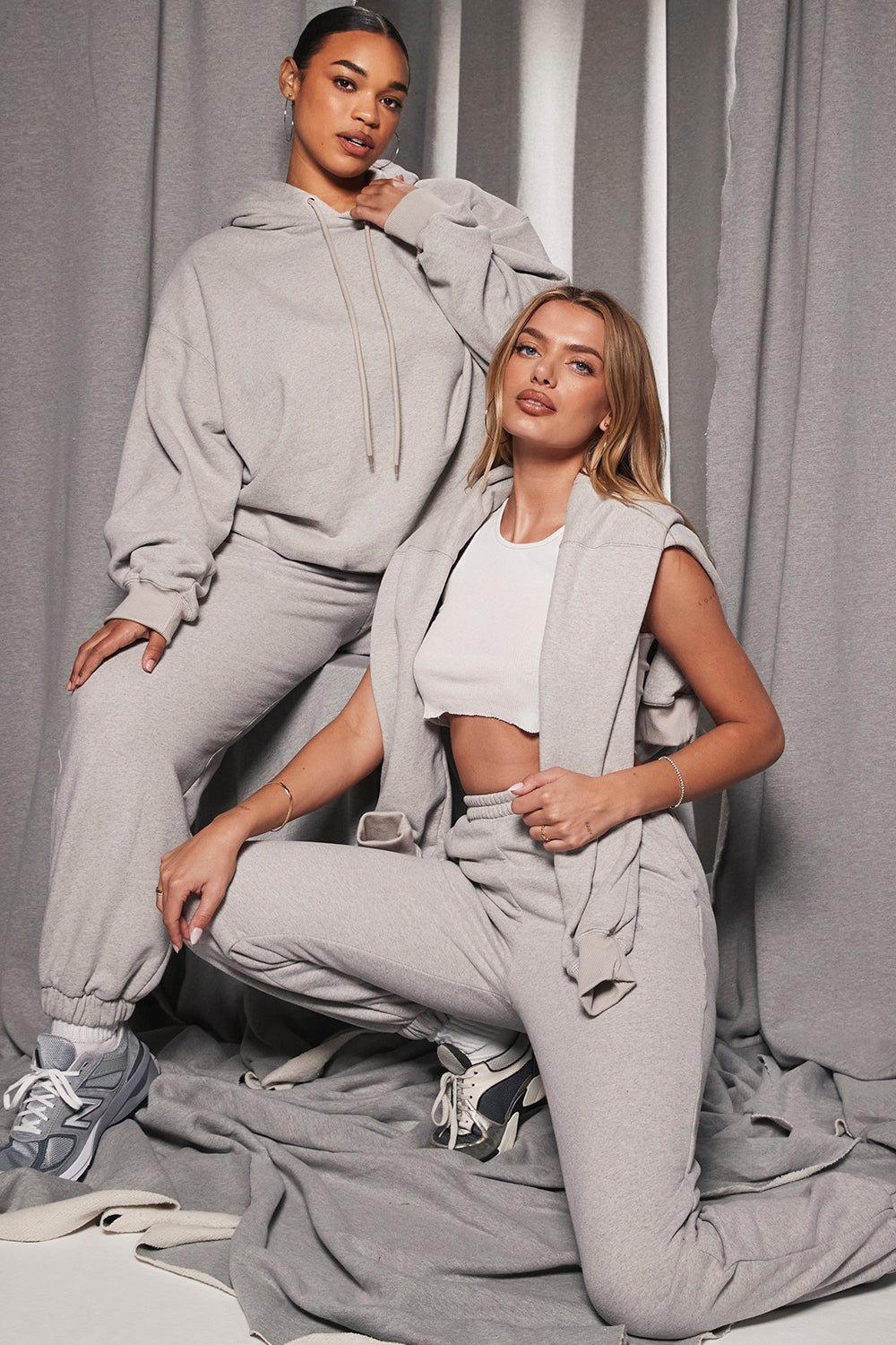 Sky-Light Grey Fleece Back Jogging Trousers
