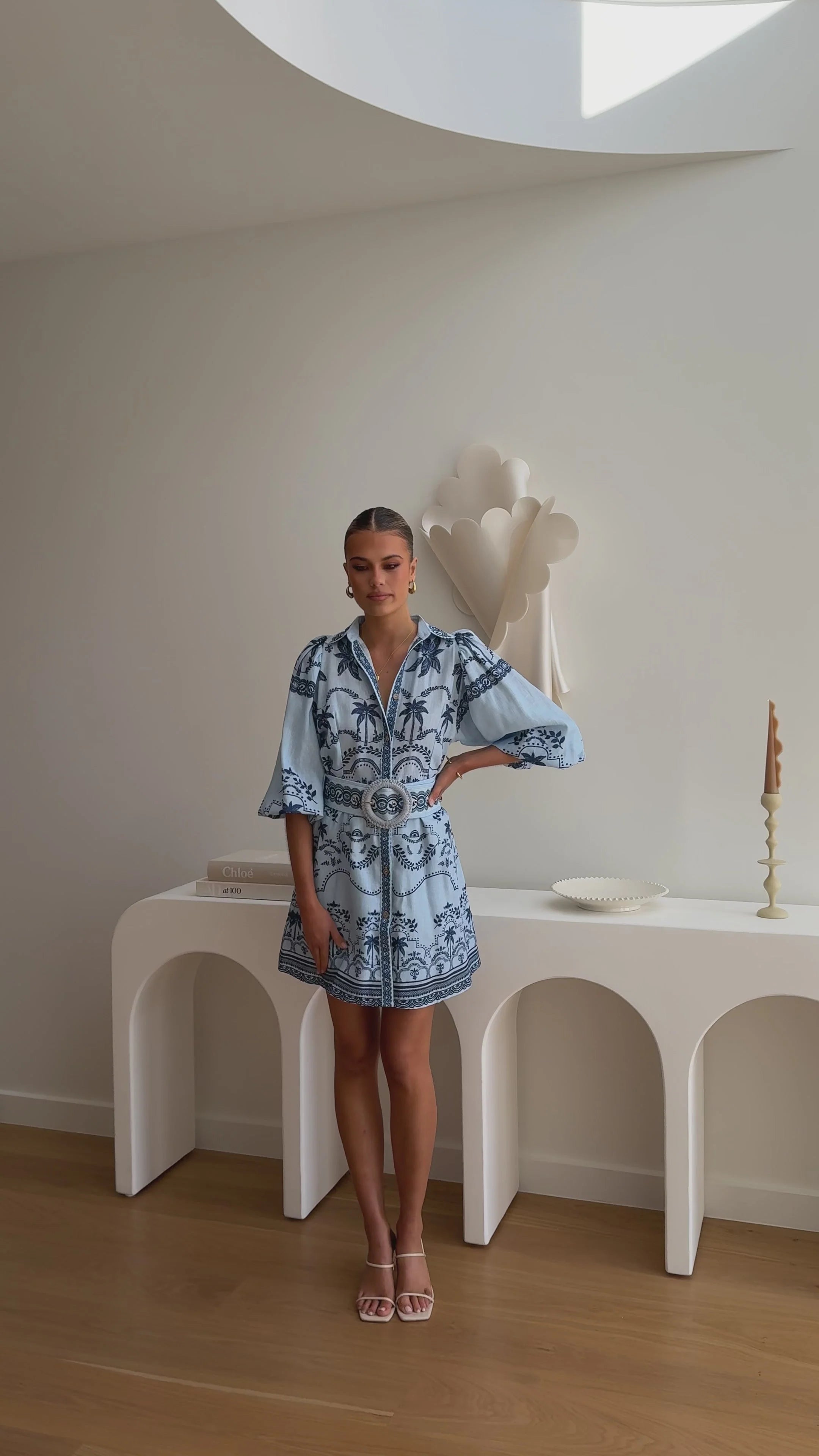 Xander Long Sleeve Mini Dress - Indigo