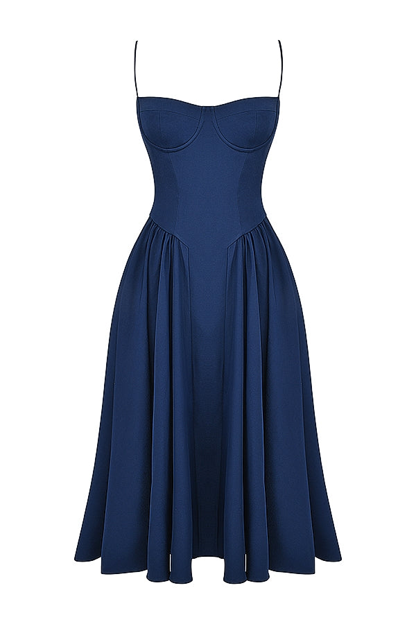 Samaria-French Navy Corset Sundress