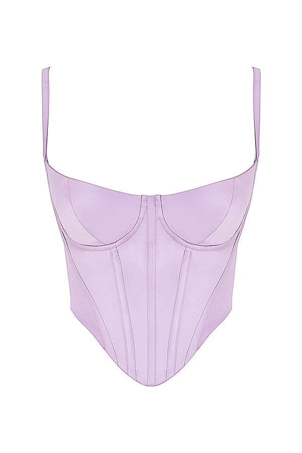 Tamsin-Orchid Satin Corset