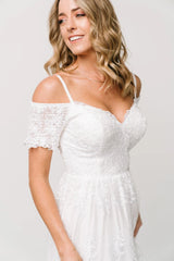 Esperanza Tulle Embroidered Maxi Dress | Off White