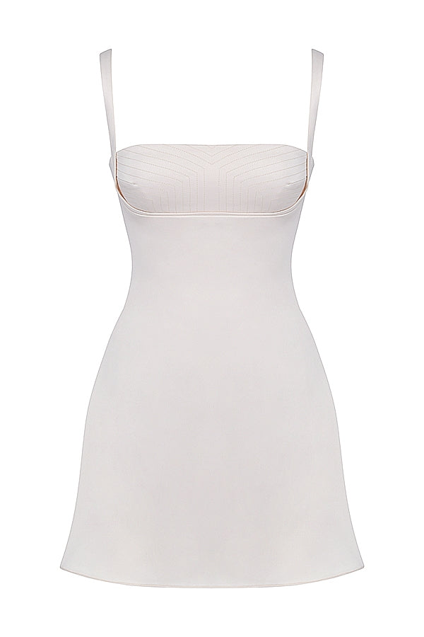 Kara-Vintage Cream Mini Dress