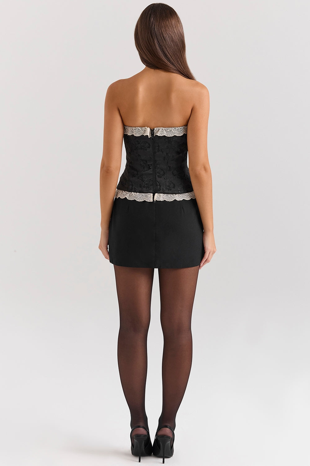 Perdita-Black Metallic Jacquard Corset & Bolero - SALE