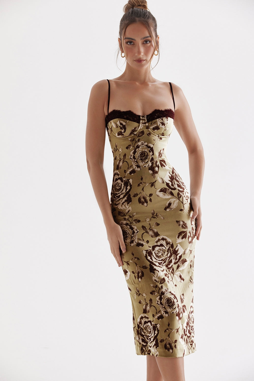 Cassia-Floral Print Midi Dress