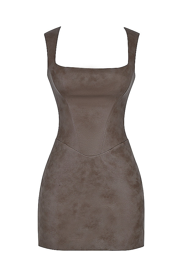 Pandora-Mocha Corset Mini Dress