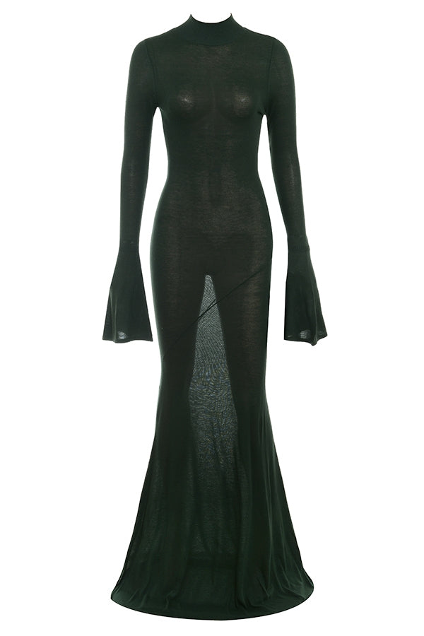 Sancha-Forest Green Knit Maxi Dress