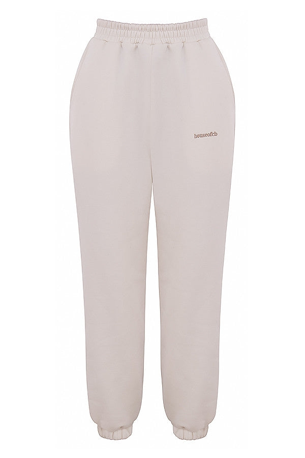 Sky-Off White Fleece Back Jogging Trousers
