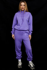 Sky-Purple Fleece Back Jogging Trousers