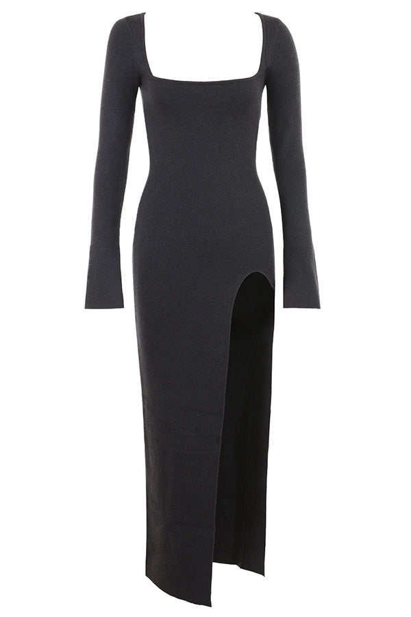 Tolani-Charcoal Cashmere Knit Maxi Dress - SALE
