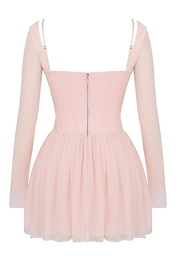 Vivi-Soft Peach Corset Mini Dress