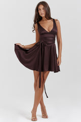 Shiema-Rich Brown Mini Dress