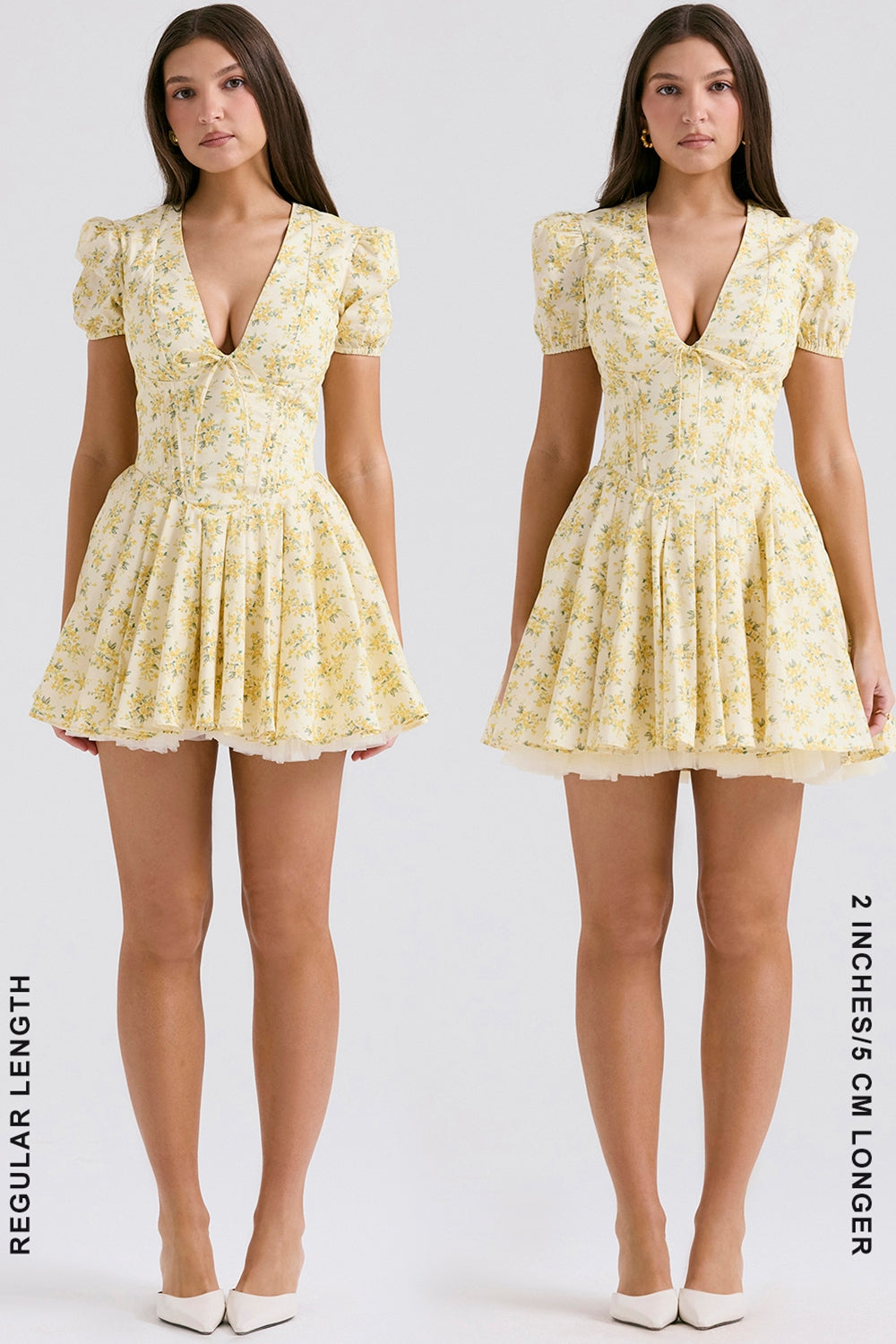 Imani-Buttercup Vintage Floral Print Pleated Cotton Mini Dress