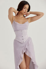 Vienne-Grey Satin Underbust Corset