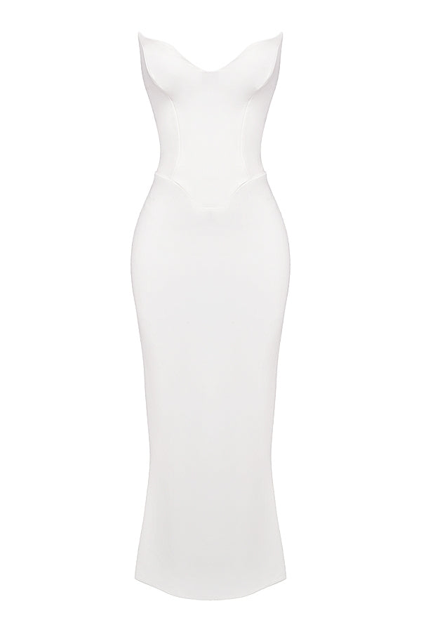 Tamara-Ivory Strapless Corset Dress