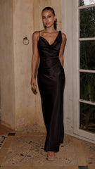 Iris Asymmetrical Maxi Dress - Black