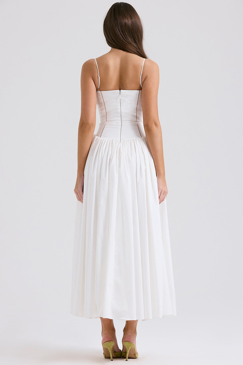 Ysabella-White Cotton Maxi Sundress