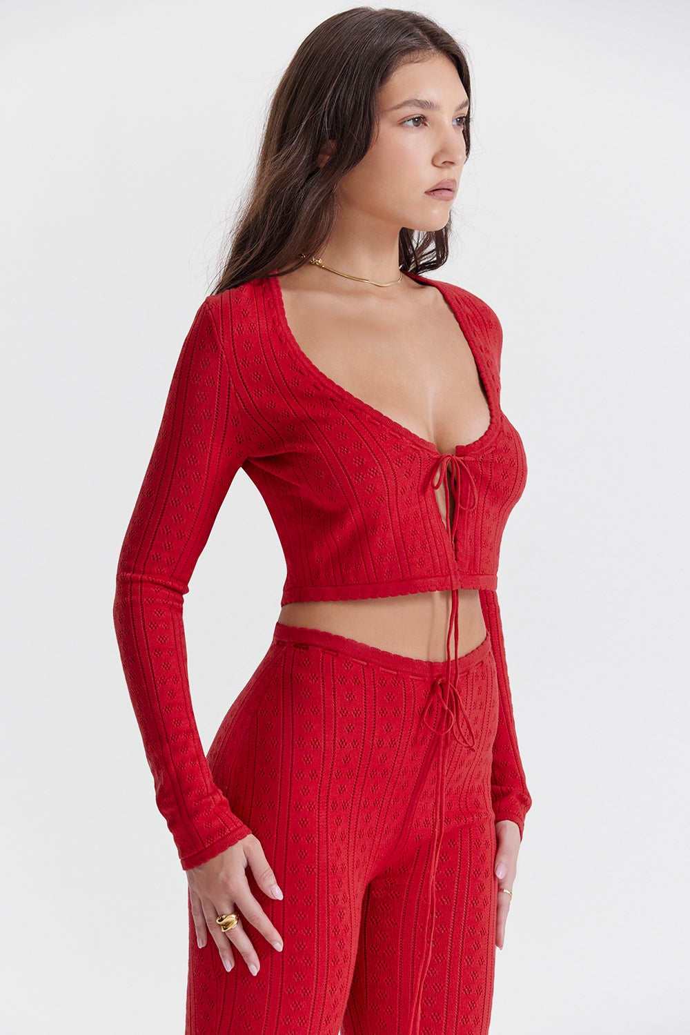 Perla-Cherry Ribbed Knit Top - SALE