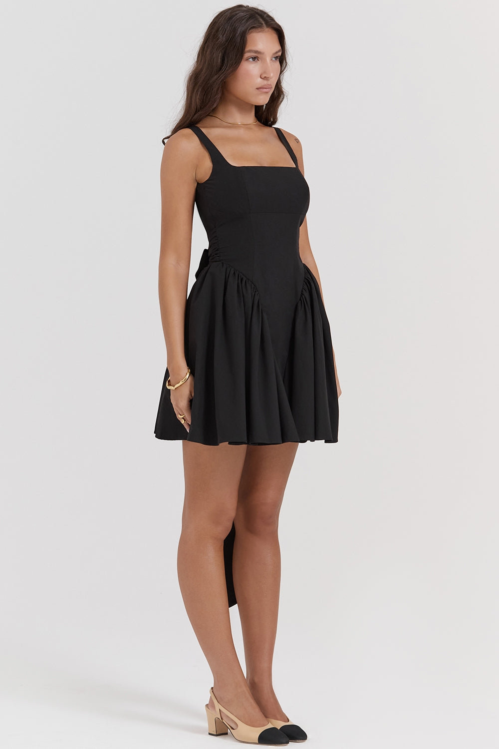 Florianne-Black Bow Mini Dress