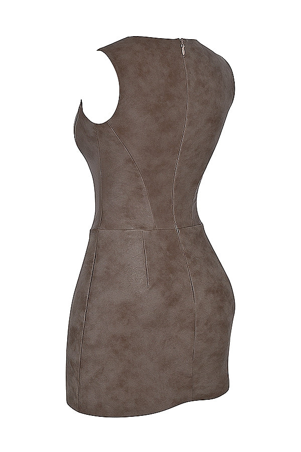Pandora-Mocha Corset Mini Dress