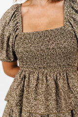 Bromley Tiered Dress | Olive Print