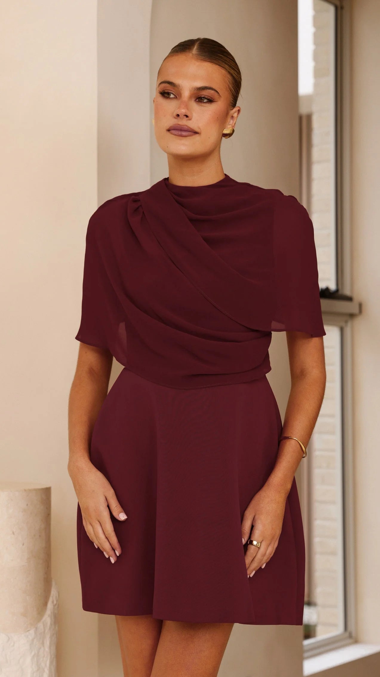 Zahni Mini Dress - Wine