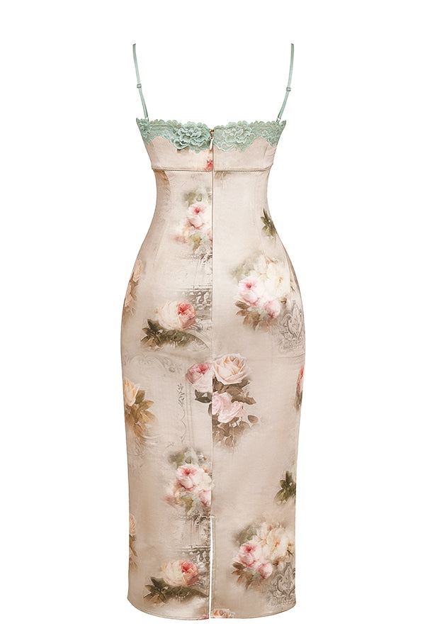 Venus-Vintage Floral Midi Dress