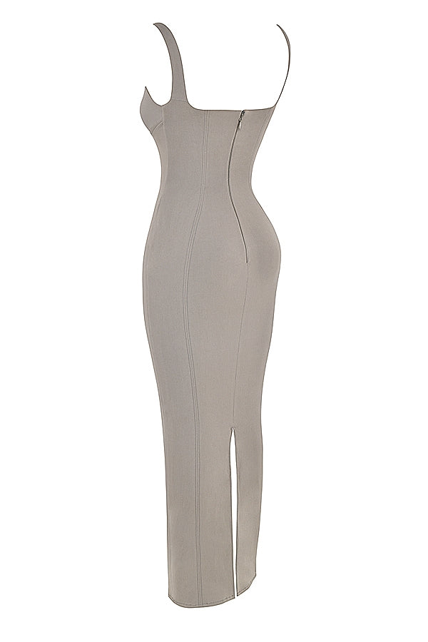 Rea-Smoke Bodycon Maxi Dress