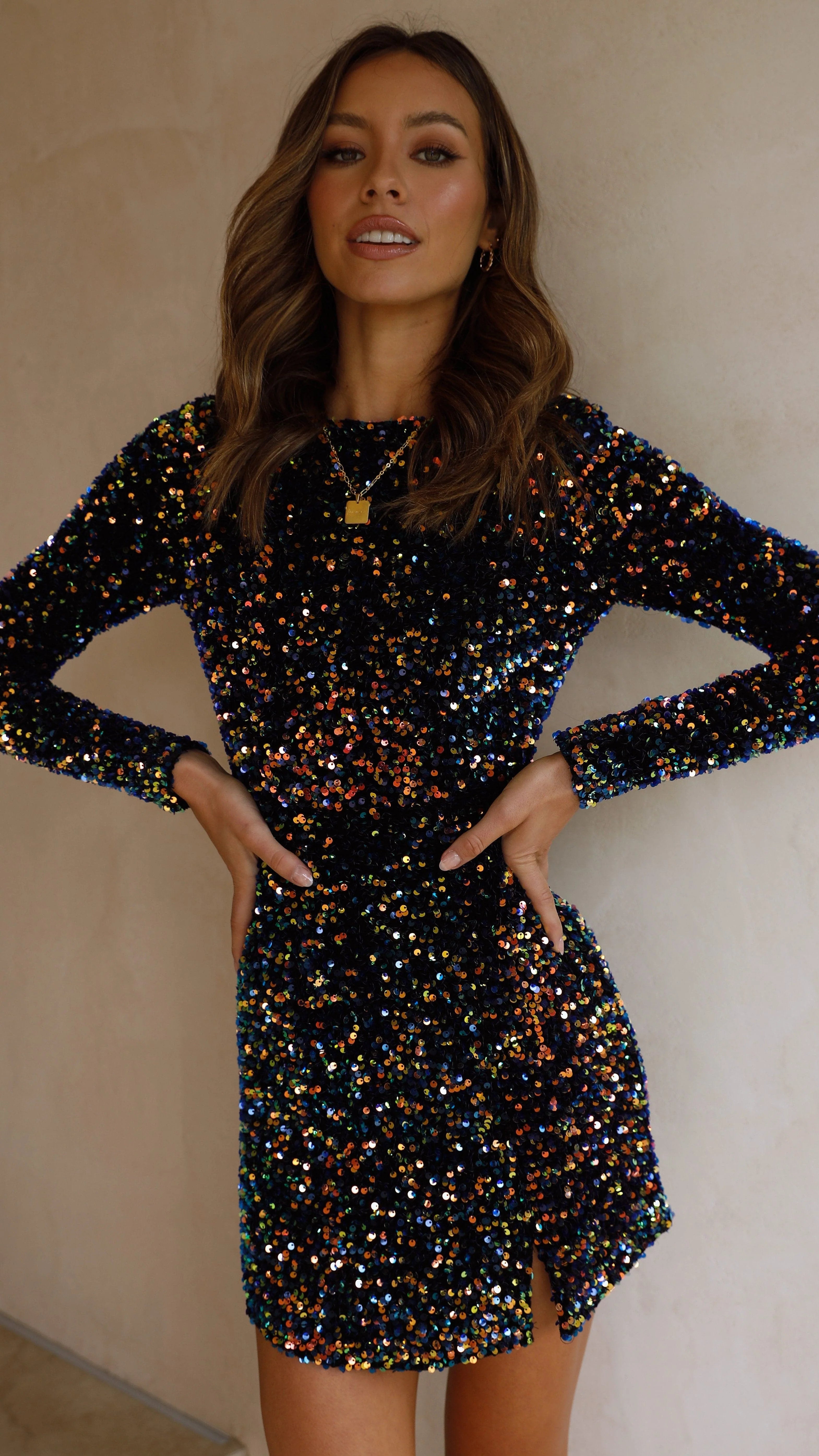 Felicia Mini Dress - Navy/Multi