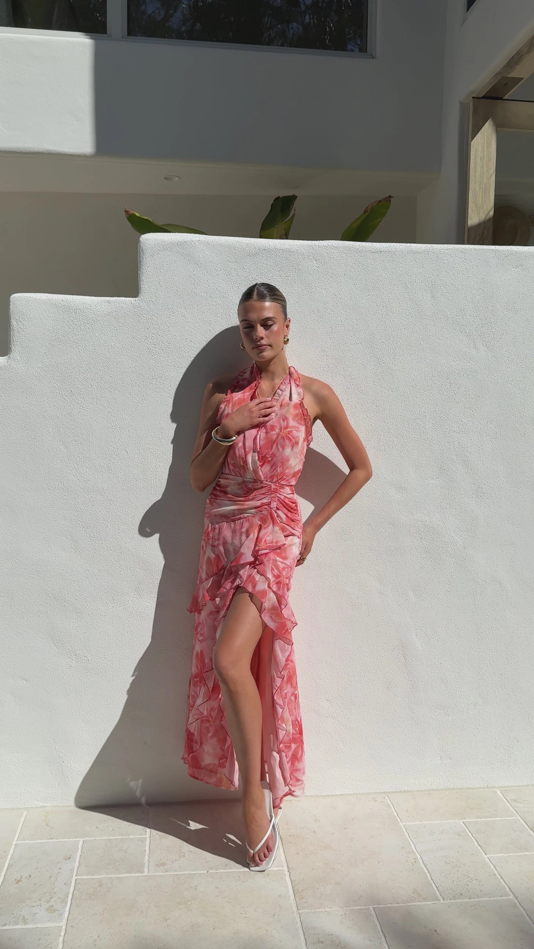 Davina Maxi Dress - Coral