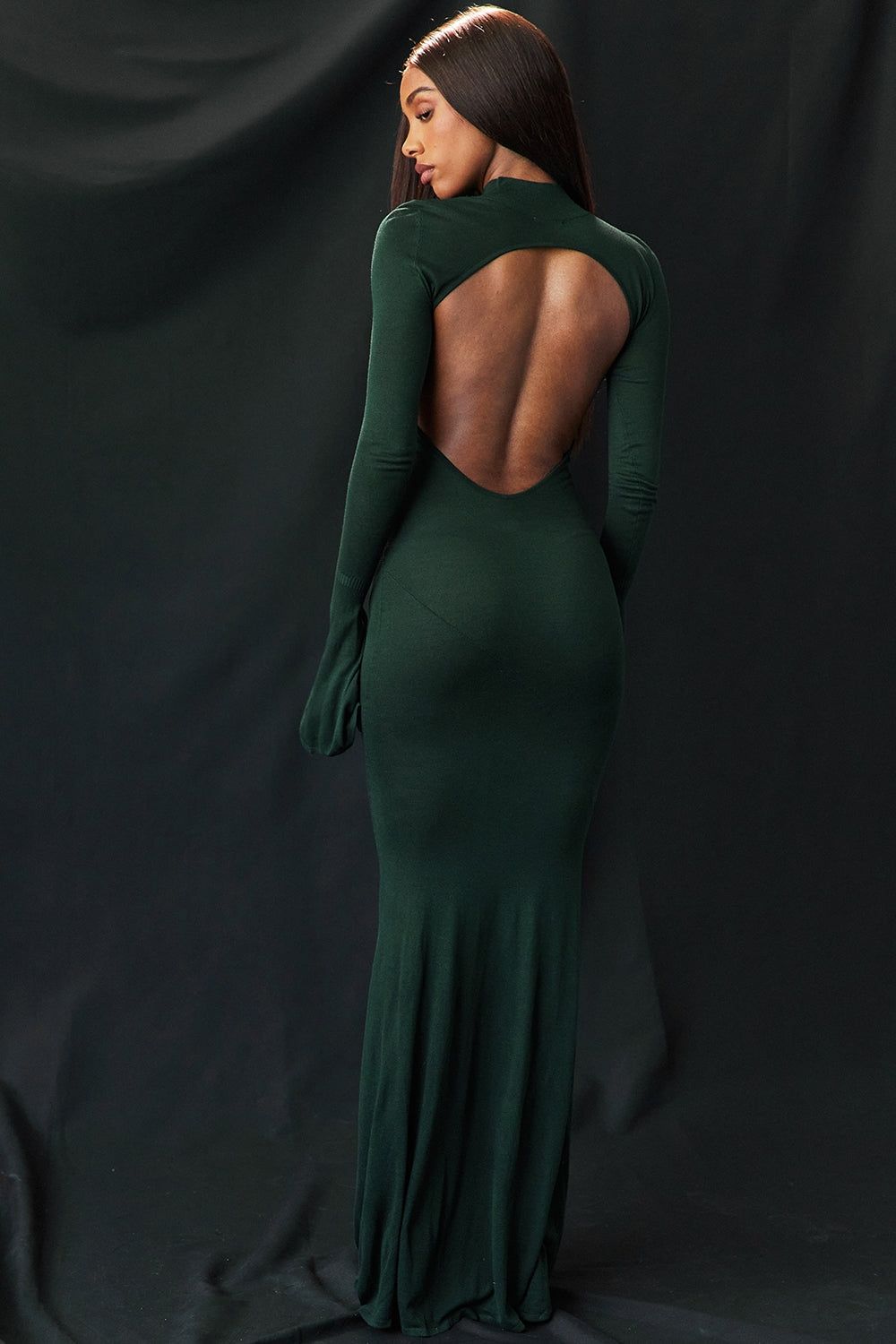 Sancha-Forest Green Knit Maxi Dress