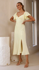 Louisa Midi Dress - Yellow