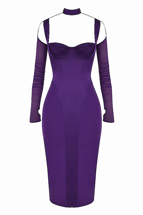 Talika-Grape Corset Midi Dress