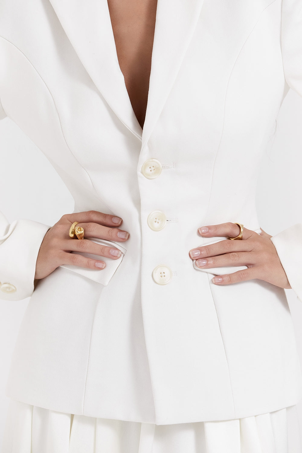 Sariah-Ivory Contour Tailored Blazer