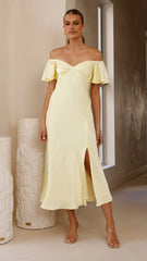 Louisa Midi Dress - Yellow