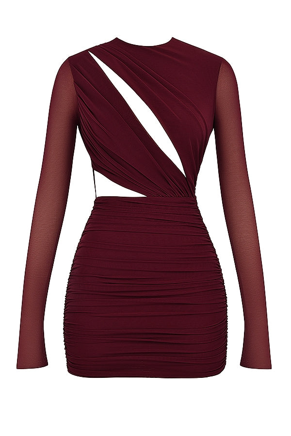 Lucinda-Mulberry Cutout Mini Dress