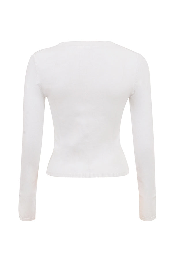 Riva-White Summer Knit Cardigan