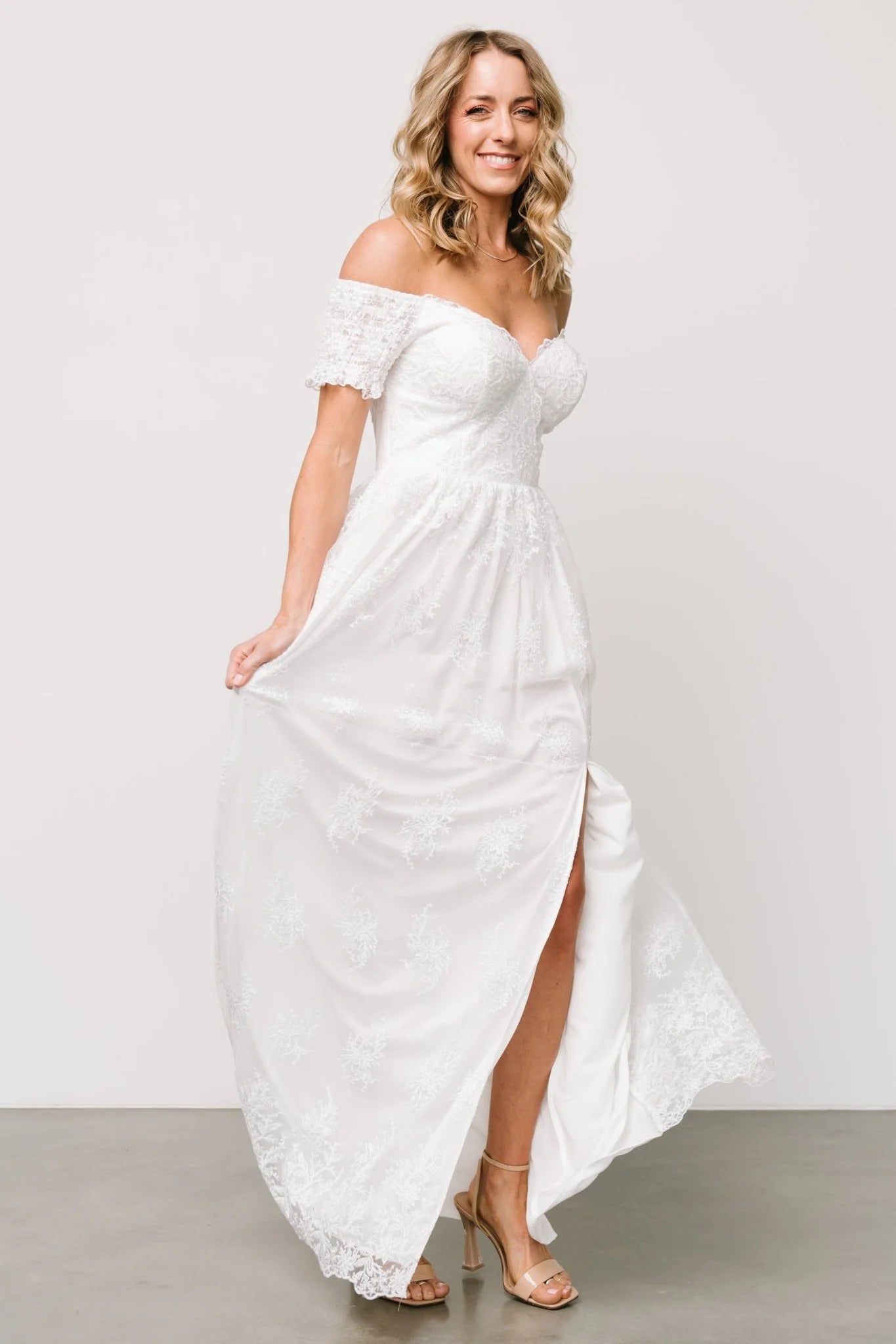 Esperanza Tulle Embroidered Maxi Dress | Off White