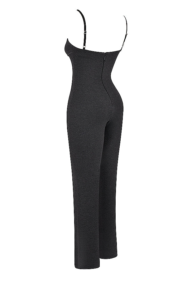 Luisa-Charcoal Loungewear Jumpsuit - SALE
