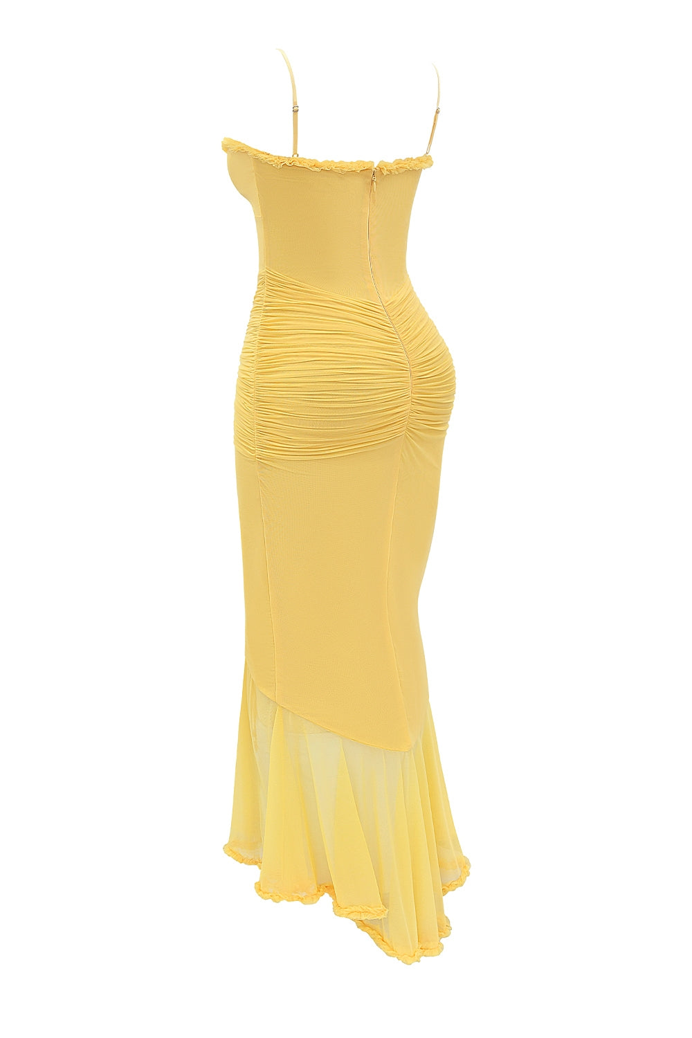 Gabbi-Apricot Ruffled Front Gown