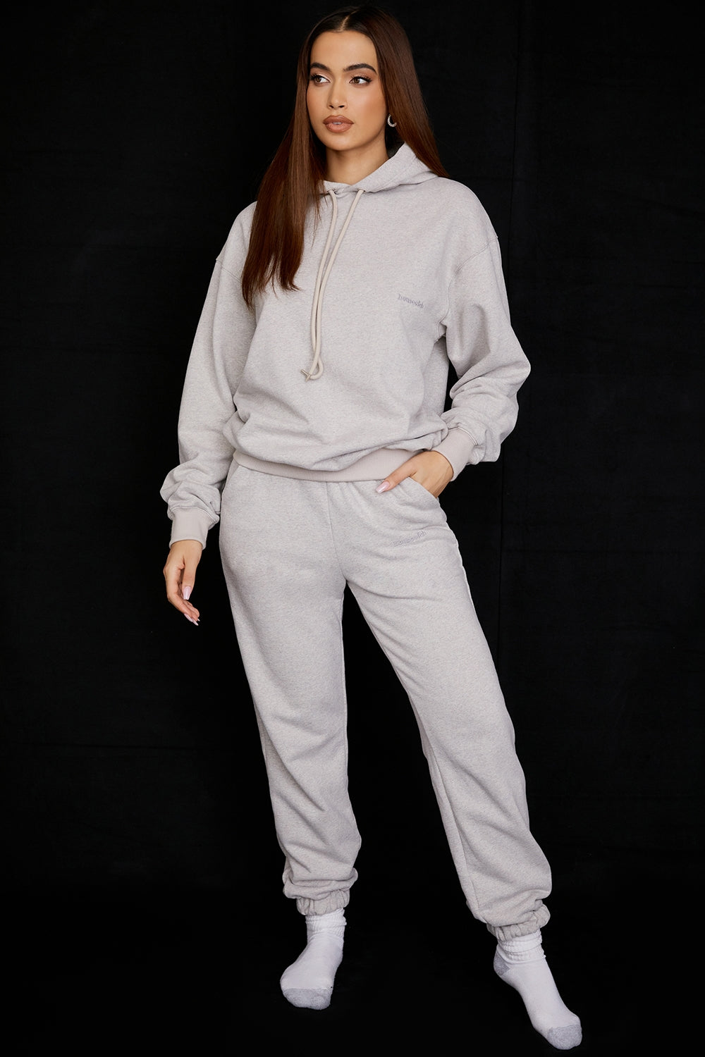 Sky-Light Grey Fleece Back Jogging Trousers