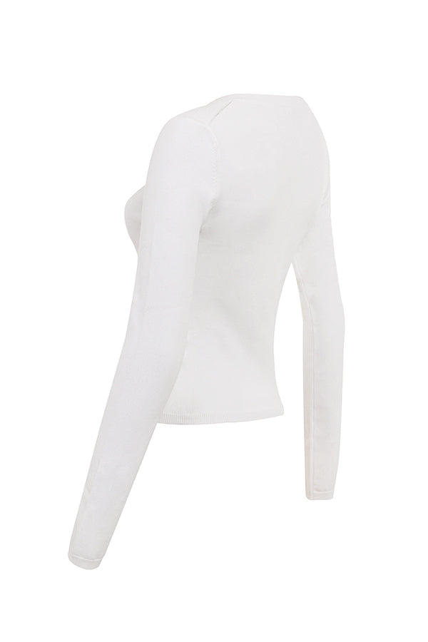 Riva-White Summer Knit Cardigan
