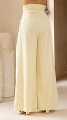Melinda High Waist Pants - Soft Yellow