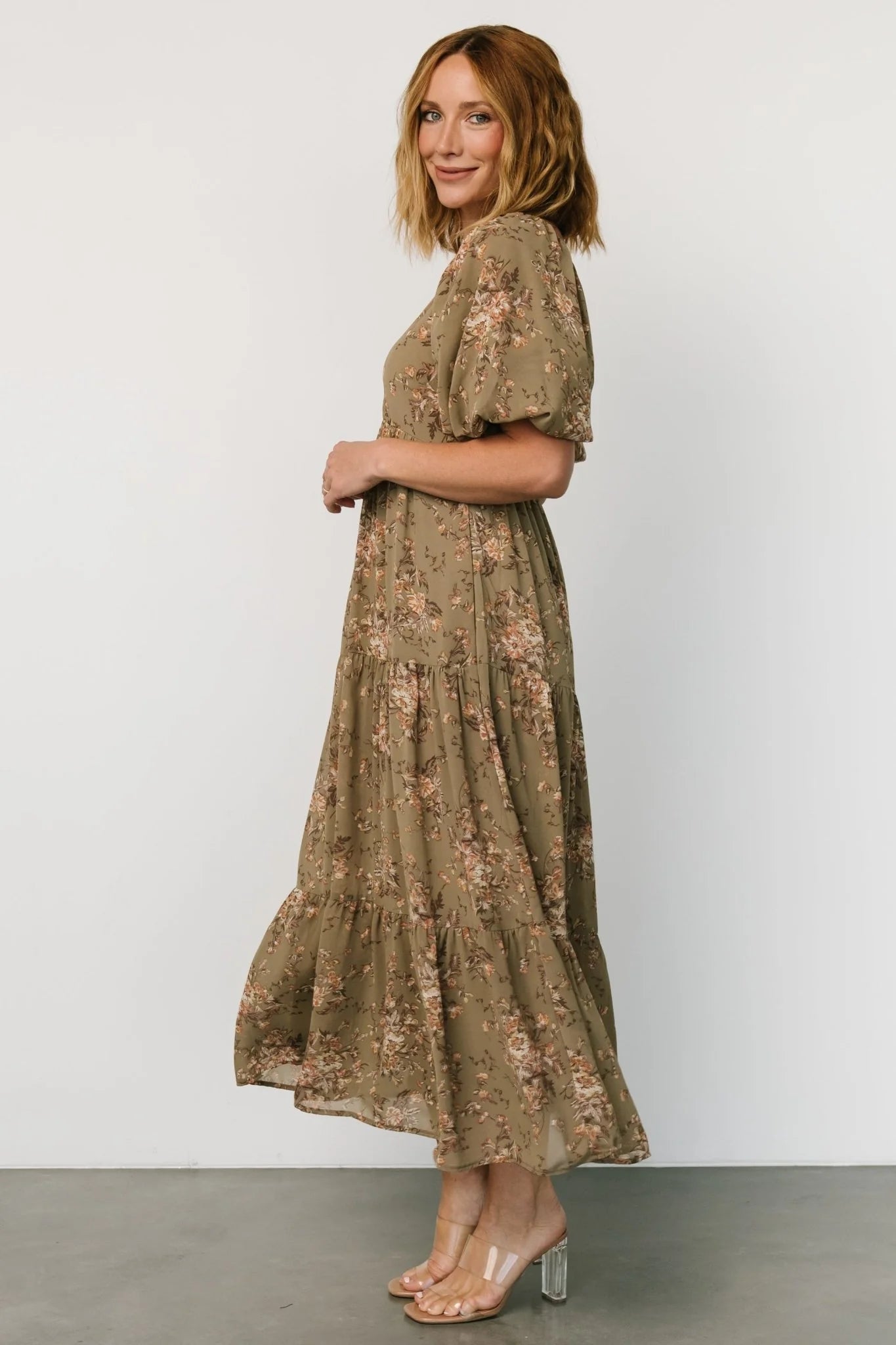 Evelette Dress | Olive Floral