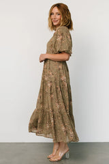 Evelette Dress | Olive Floral
