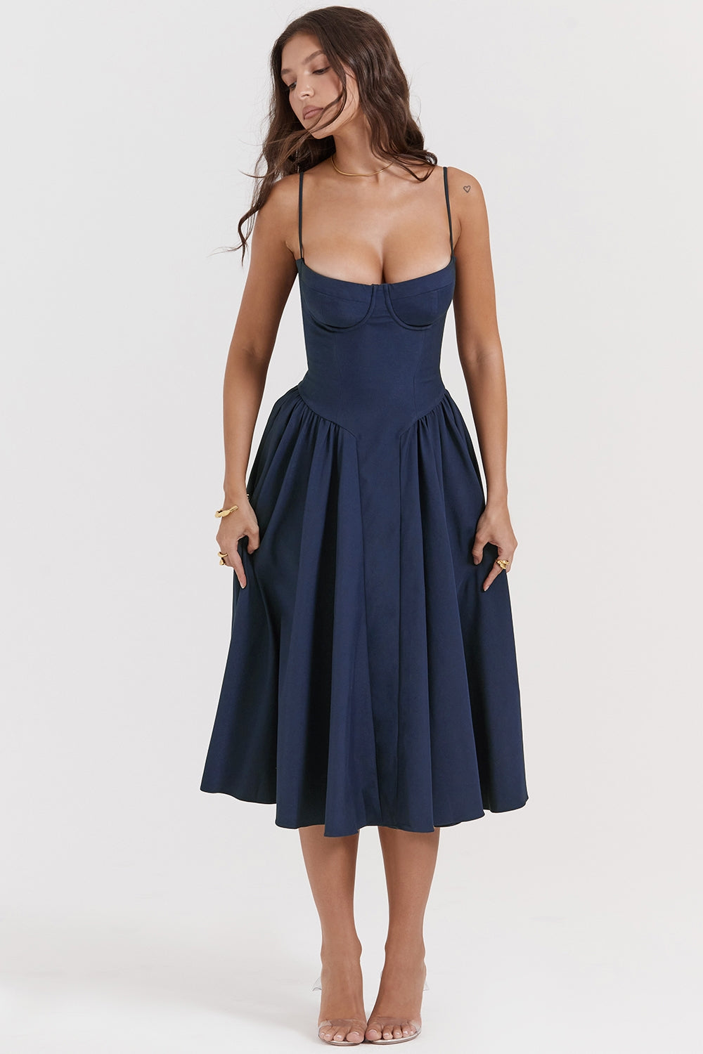 Samaria-French Navy Corset Sundress