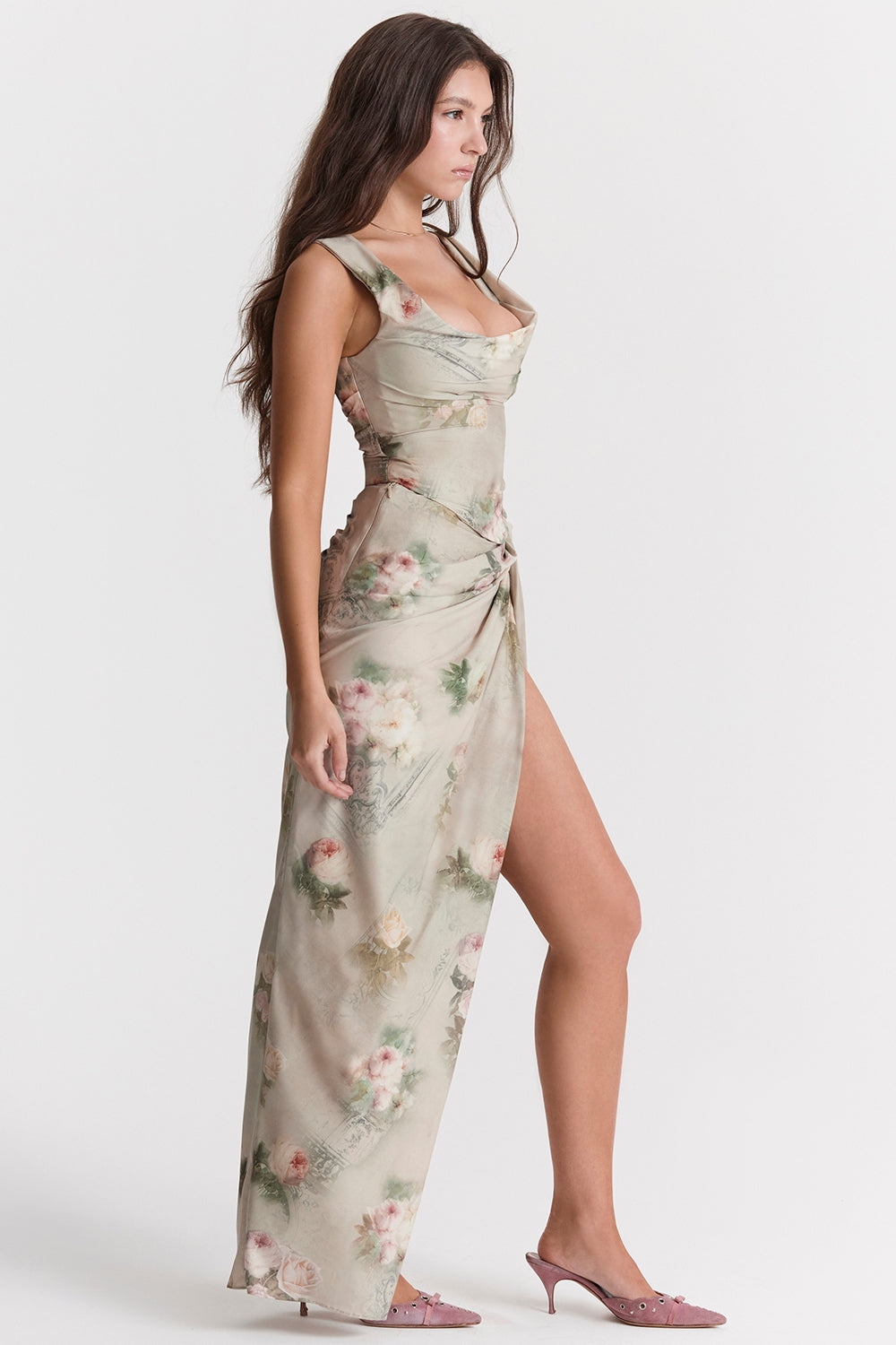 Vesper-Vintage Floral Maxi Skirt