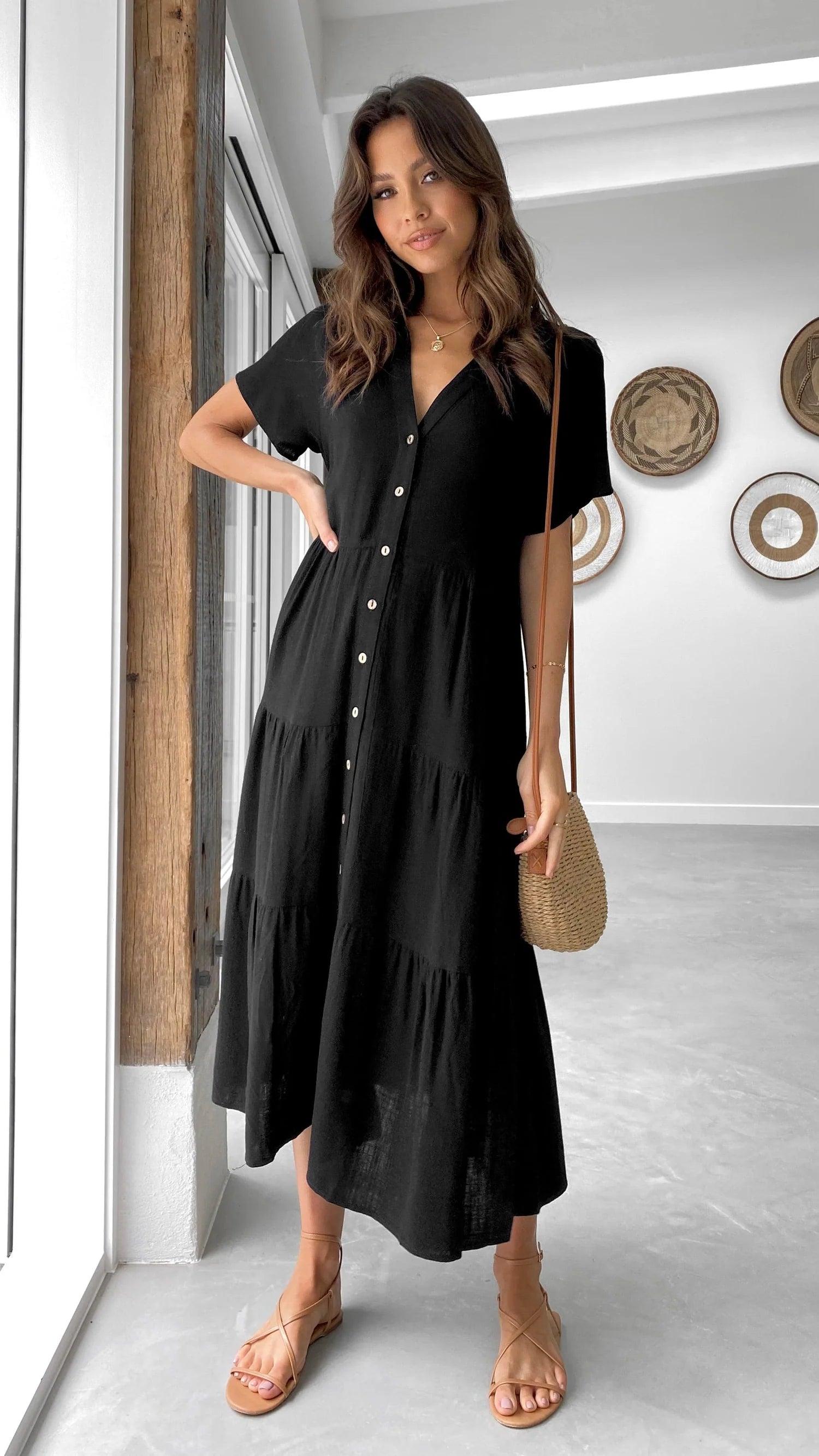 Kimberly Midi Dress - Black